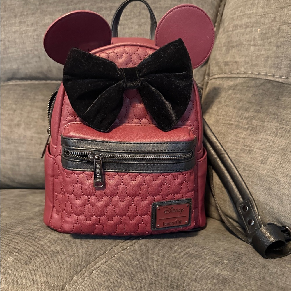 Loungefly Disney Burgundy Mini Backpack with Ears